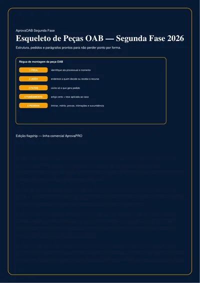 Esqueleto de Peças OAB — Segunda Fase 2026